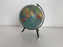 Globe terrestre vintage 1963 tripode Taride Paris - 22 cm