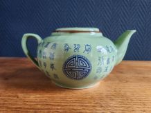 Théière verte écriture chinois de collection