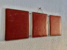 Miroir vintage 1950 triptyque barbier coiffeuse brique - 27 
