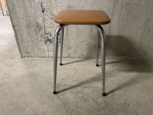 Tabouret en skaï années 70