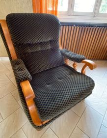 2 fauteuils velours 
