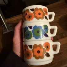 3 tasses a café lotus Arcopal
