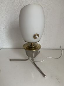 Lampe vintage 1960 tripode opaline design mid century - 34 c