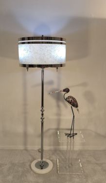 Magnifique lampadaire Italien 70’s chromé 3 feux 