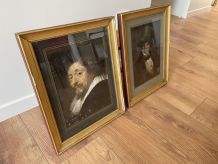 Paire de portraits
