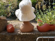 SOEUR BOB BLANC NEUF LARGES BORDS T 1 COTON SOEUR 