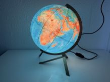 Globe terrestre vintage 1960 PVC JRO wechselbild mappemonde 