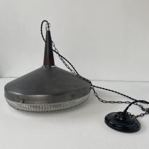ANCIENNE  LAMPE SUSPENSION INDUSTRIELLE UFO XXL VINTAGE