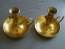 paire de bougeoirs, vintage