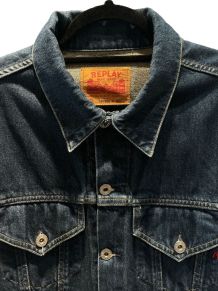Veste en jean bleu marine 