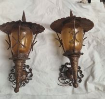 appliques extérieures murales fer antic 1920  a 40  ,vintage
