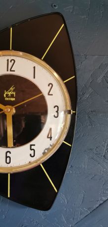 Horloge vintage pendule murale silencieuse années 70 "Japy"