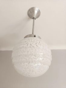 Suspension art déco globe verre de Clichy 