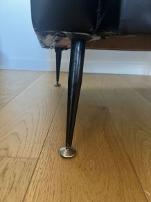 Fauteuils Club skaï vintage années 50/60