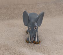 miniature figurine animaux éléphant gris plastique