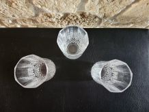 Lot de 3 verres taillés - Style Longchamp, Cristallerie d'Ar