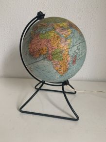 Globe vintage 1960 terrestre verre mappemonde Perrina - 24 c