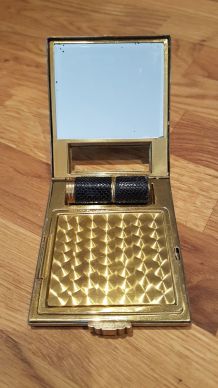 Poudrier avec tube de rouge à lèvres des années 30