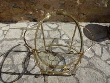 Desserte roulante en verre et laiton doré, Maison Baguès, an