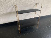Etagère vintage 1960 String murale noir doré - 60 x 48 cm