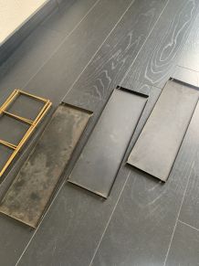 Etagère vintage 1960 String murale noir doré - 60 x 48 cm