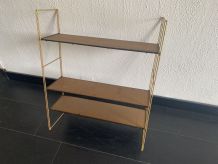 Etagère vintage 1960 String murale bois doré - 60 x 50 cm