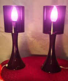 Paire De Lampes d'ambiance Vintage Incidence années 70 en pl