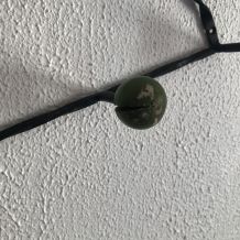 Portemanteau vintage 1960 coeur 5 patères boules bois - 60 c