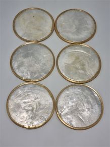  6 sous-verre en nacre