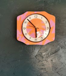 Horloge vintage pendule murale silencieuse Rose étoile orang