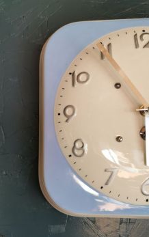 Horloge céramique vintage pendule murale silencieuse carrée 
