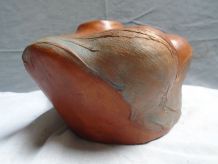 Petit buste drapé en terre cuite patinée