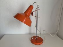 Lampe vintage 1960 Monteuse Delmas bureau orange carotte  - 
