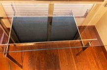 Bureau Art Deco Verre et Ebene Macassar