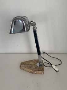 Lampe vintage 1930 Fare artisanat Français marbre sable - 45