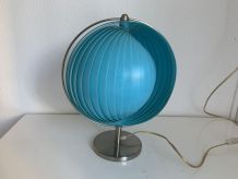 Lampe vintage 1980 Kare Moon bleue design - 37 cm