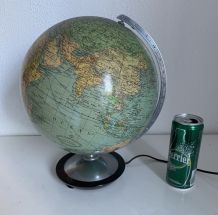 Globe vintage 1950 terrestre verre Colomb édition politique 