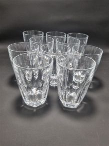 Ensemble de 10 verres en cristal