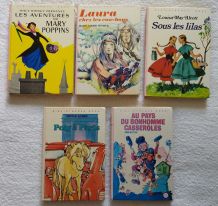 Lot 5 Anciens Livres Bibliothèque Rose - Tendance Déco