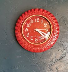 Horloge céramique vintage pendule murale silencieuse ronde 