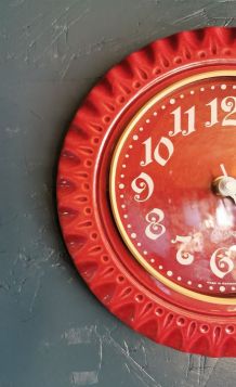 Horloge céramique vintage pendule murale silencieuse ronde 
