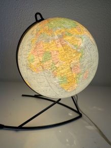 Globe vintage 1960 terrestre verre Girard et Barrère mappemo
