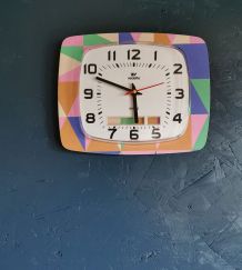 Horloge vintage pendule murale silencieuse années 70 Vedette