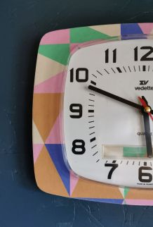Horloge vintage pendule murale silencieuse années 70 Vedette