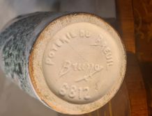 VASE, CERAMIQUE EMAILLEE, FAT LAVA 40x13, SIGNE BRUNO DOSE, 