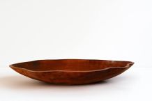 Grande coupe à fruits en bois brutaliste 