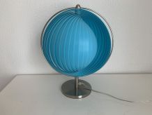 Lampe vintage 1980 Kare Moon bleue design - 37 cm