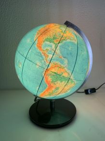 Globe vintage 1976 terrestre allemand (français) JRO Wechsel