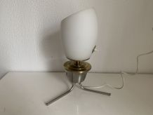 Lampe vintage 1960 tripode opaline design mid century - 34 c