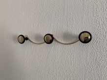 Portemanteau vintage 1960 doré or noir 3 patères état neuf -
